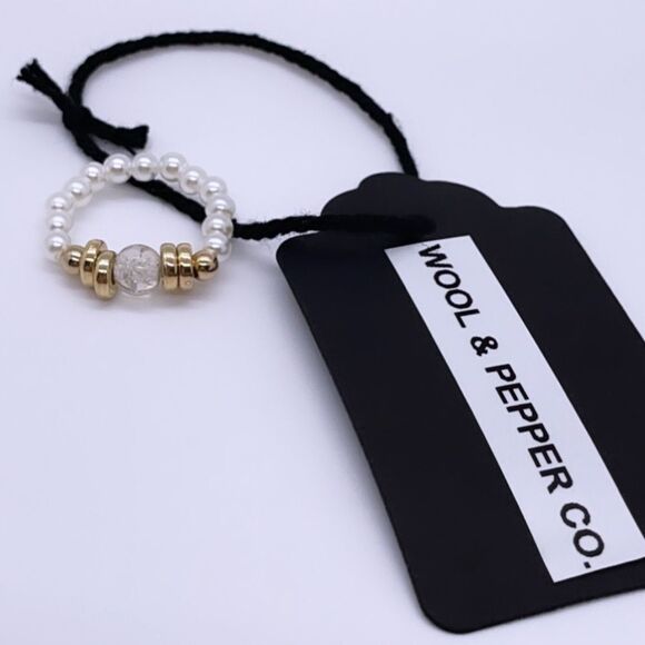 NWT Wool + Pepper Co. Beaded Stackable Ring - Picture 1 of 5